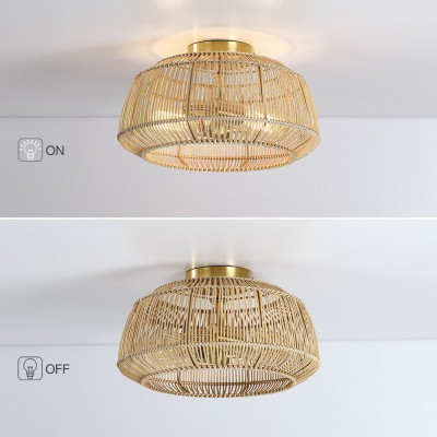 Lyril Boho Rattan Semi Flush Mount Ceiling Light Lyril Boho Rattan Semi Flush Mount Ceiling Light