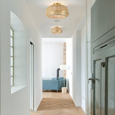 Lyril Boho Rattan Semi Flush Mount Ceiling Light Lyril Boho Rattan Semi Flush Mount Ceiling Light