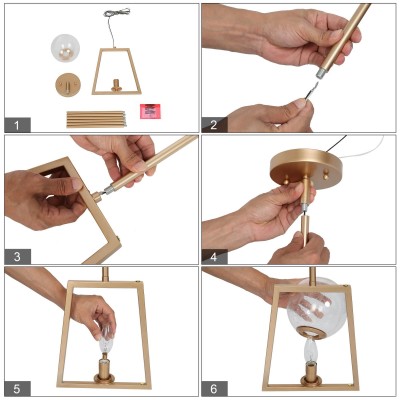 Pyra Modern Geometric Brass Pendant Light