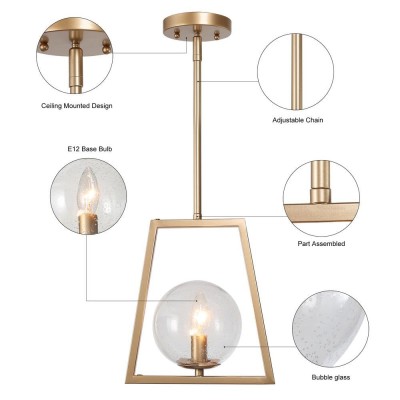 Pyra Modern Geometric Brass Pendant Light