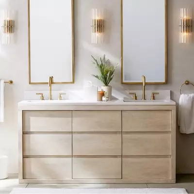 Vovizy Farmhouse Crystal Cylinder Double Sconce Vovizy Farmhouse Crystal Cylinder Double Sconce