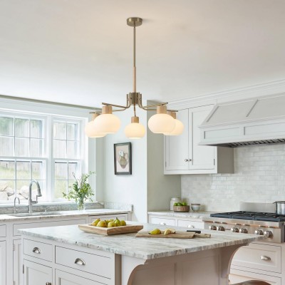 Jesper Gold Modern Frosted Glass Chandelier Jesper Gold Modern Frosted Glass Chandelier