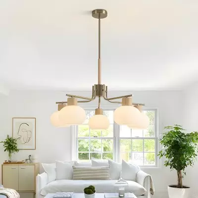 Jesper Gold Modern Frosted Glass Chandelier Jesper Gold Modern Frosted Glass Chandelier