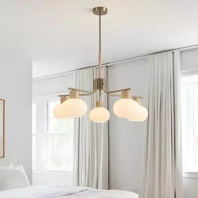 Jesper Gold Modern Frosted Glass Chandelier Jesper Gold Modern Frosted Glass Chandelier