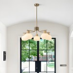 Jesper Gold Modern Frosted Glass Chandelier