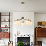 Jesper Gold Modern Frosted Glass Chandelier