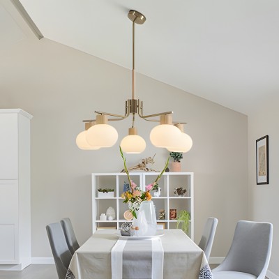 Jesper Gold Modern Frosted Glass Chandelier Jesper Gold Modern Frosted Glass Chandelier