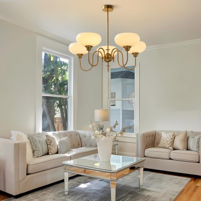 Luna Cream White Bubble Glass Chandelier Luna Cream White Bubble Glass Chandelier