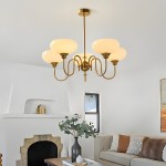 Luna Cream White Bubble Glass Chandelier