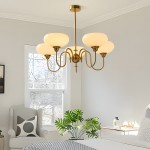Luna Cream White Bubble Glass Chandelier