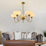 Luna Cream White Bubble Glass Chandelier