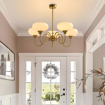 Luna Cream White Bubble Glass Chandelier Luna Cream White Bubble Glass Chandelier