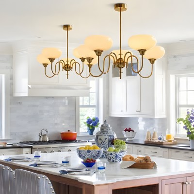 Luna Cream White Bubble Glass Chandelier Luna Cream White Bubble Glass Chandelier