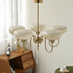 Luna Cream White Bubble Glass Chandelier
