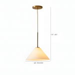 Nori Minimalist Brass Glass Cone Pendant Light