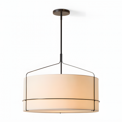 Bravos Rustic White Fabric Drum Pendant Light Bravos Rustic White Fabric Drum Pendant Light