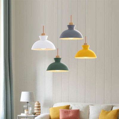 Wypra Nordic Macaron Dome Metal Pendant Light Wypra Nordic Macaron Dome Metal Pendant Light