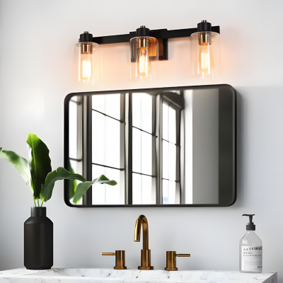 Dyril Modern Matte Black Cylinder Glass Sconce Dyril Modern Matte Black Cylinder Glass Sconce
