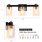 Dyril Modern Matte Black Cylinder Glass Sconce