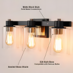 Dyril Modern Matte Black Cylinder Glass Sconce