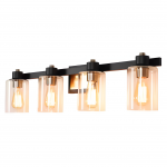 Dyril Modern Matte Black Cylinder Glass Sconce