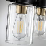 Dyril Modern Matte Black Cylinder Glass Sconce