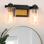 Dyril Modern Matte Black Cylinder Glass Sconce