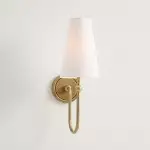 Azon Country Linen Brass Swan Neck Wall Light