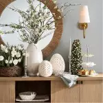 Azon Country Linen Brass Swan Neck Wall Light