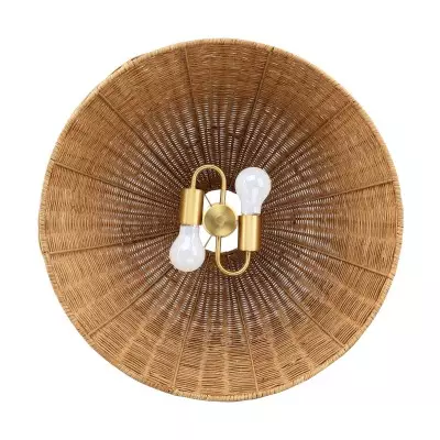Jirax Farmhouse Rattan Dome Pendant Light