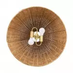 Jirax Farmhouse Rattan Dome Pendant Light