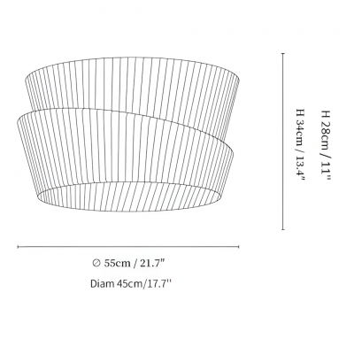 Mvari Modern Beige Pleated Fabric Ceiling Light