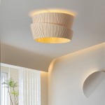 Mvari Modern Beige Pleated Fabric Ceiling Light