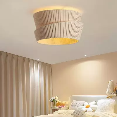 Mvari Modern Beige Pleated Fabric Ceiling Light