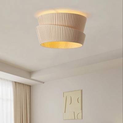 Mvari Modern Beige Pleated Fabric Ceiling Light
