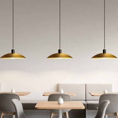 Amala Industrial Round Brass Pendant Light Amala Industrial Round Brass Pendant Light