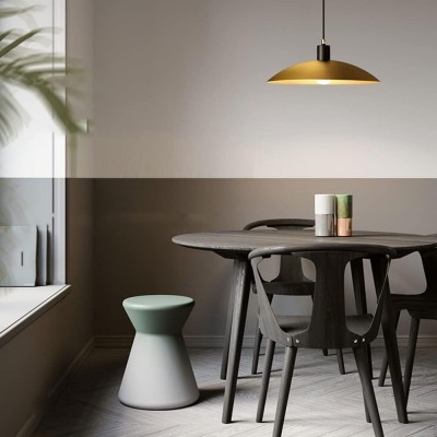 Amala Industrial Round Brass Pendant Light Amala Industrial Round Brass Pendant Light