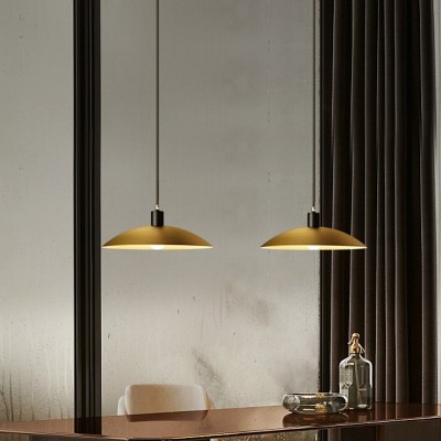 Amala Industrial Round Brass Pendant Light Amala Industrial Round Brass Pendant Light