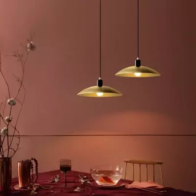 Amala Industrial Round Brass Pendant Light Amala Industrial Round Brass Pendant Light