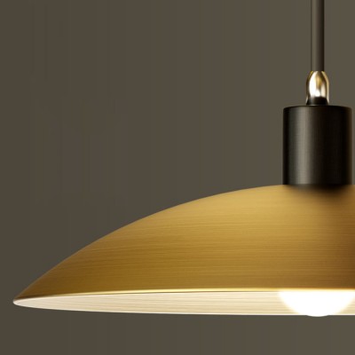 Amala Industrial Round Brass Pendant Light Amala Industrial Round Brass Pendant Light