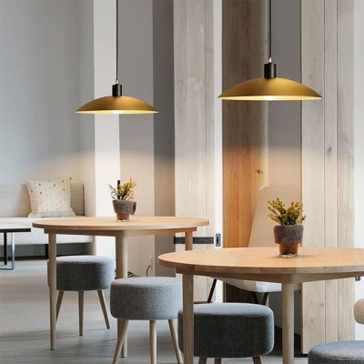 Amala Industrial Round Brass Pendant Light Amala Industrial Round Brass Pendant Light