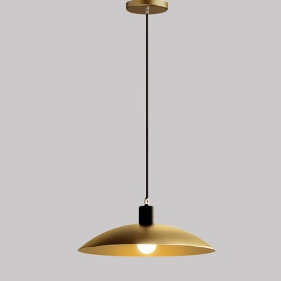Amala Industrial Round Brass Pendant Light Amala Industrial Round Brass Pendant Light