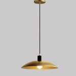 Amala Industrial Round Brass Pendant Light
