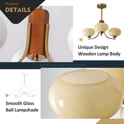 Juino Wood Farmhouse Milk Ball Sputnik Chandelier Juino Wood Farmhouse Milk Ball Sputnik Chandelier