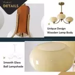 Juino Wood Farmhouse Milk Ball Sputnik Chandelier