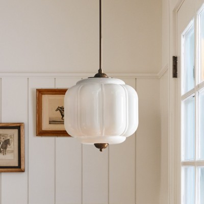 Cyrilith Vintage Milk Glass Oiled Brass Eloise Pendant light Cyrilith Vintage Milk Glass Oiled Brass Eloise Pendant light