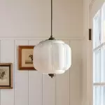 Cyrilith Vintage Milk Glass Oiled Brass Eloise Pendant light Cyrilith Vintage Milk Glass Oiled Brass Eloise Pendant light