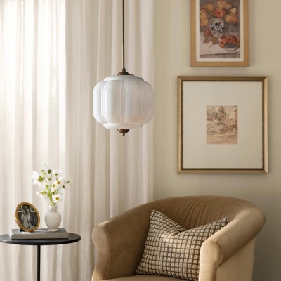 Cyrilith Vintage Milk Glass Oiled Brass Eloise Pendant light Cyrilith Vintage Milk Glass Oiled Brass Eloise Pendant light