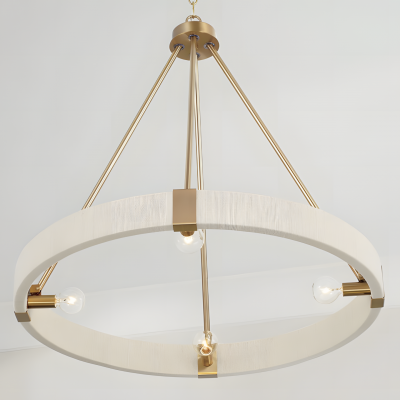 Yrynth Minimalist Matte Brass Wagon Wheel Chandelier