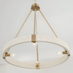 Yrynth Minimalist Matte Brass Wagon Wheel Chandelier